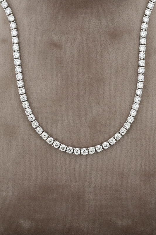Lab Grown Diamond Tennis Necklace NECK1118 ~ 10.00 carats 14K White Gold