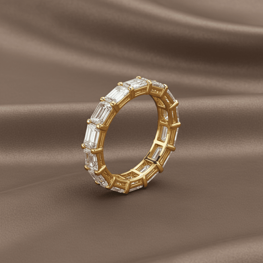 4.66 carat Lab Grown Diamond 30048~Emerald Cut Eternity Band - East To West Set