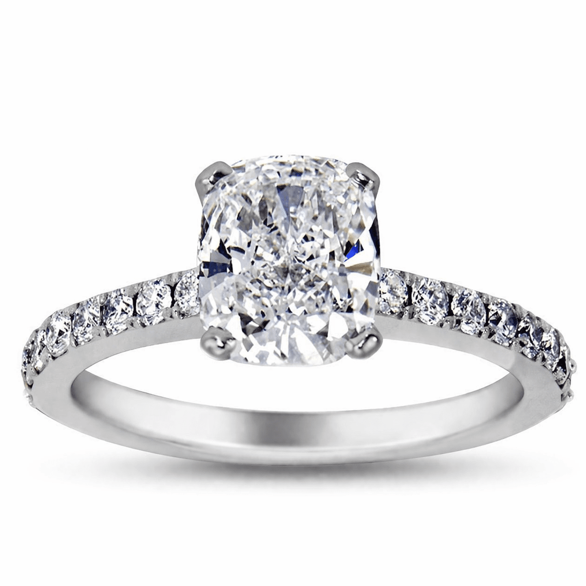 "ENGR02869" Cushion Cut Solitaire Diamond Engagement Ring