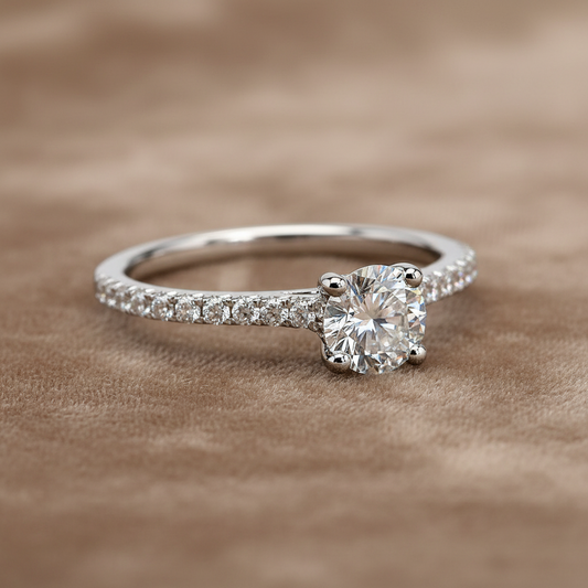 "ENGR03208" Four Prong Round Diamond Engagement Ring 0.45ct