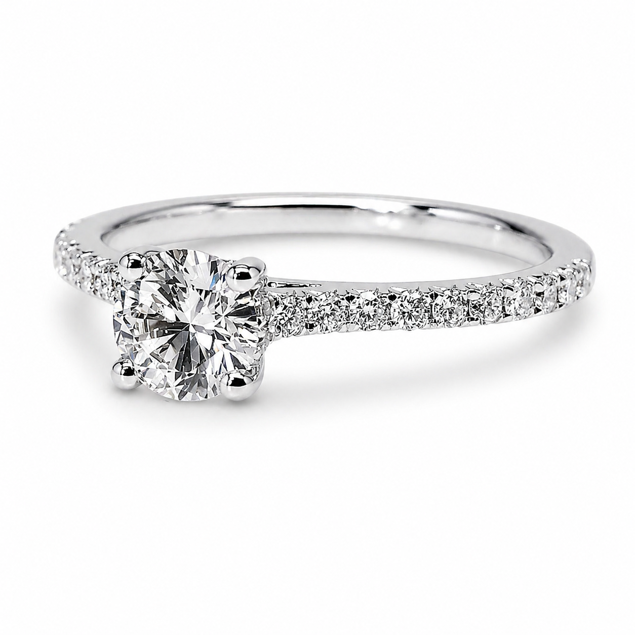 "ENGR03208" Four Prong Round Diamond Engagement Ring 0.45ct