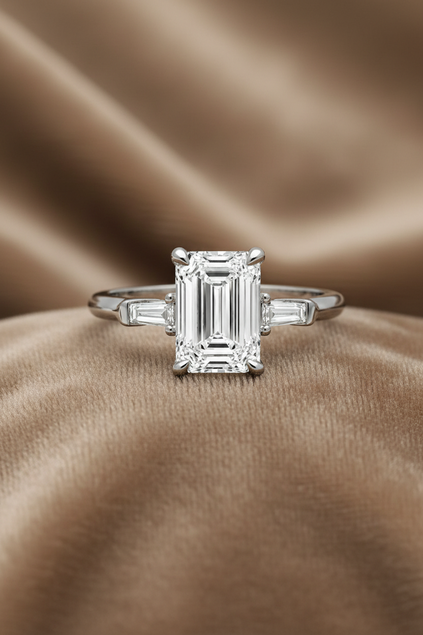 Lab Grown Diamond ENG10037~ Luna 3.00 carats Platinum