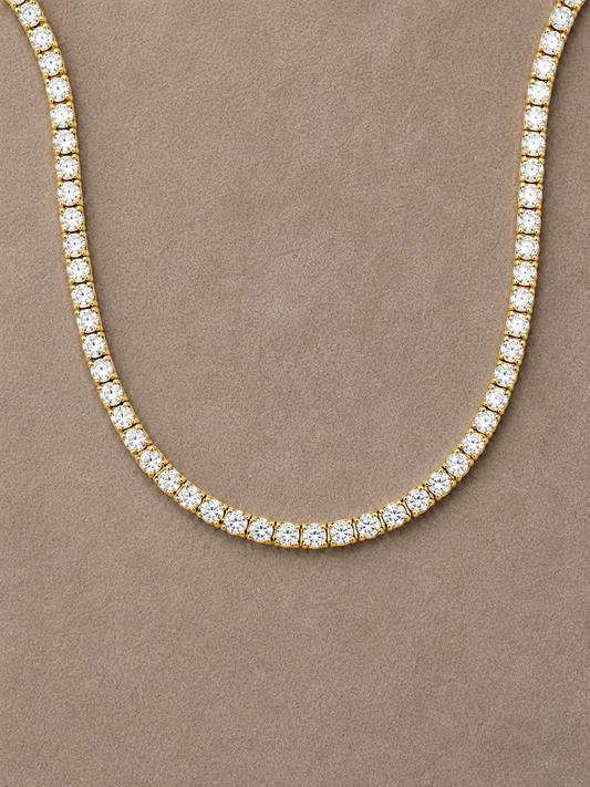 Lab Grown Diamond Tennis Necklace NECK1117~ 10.00 carats 14K Yellow Gold