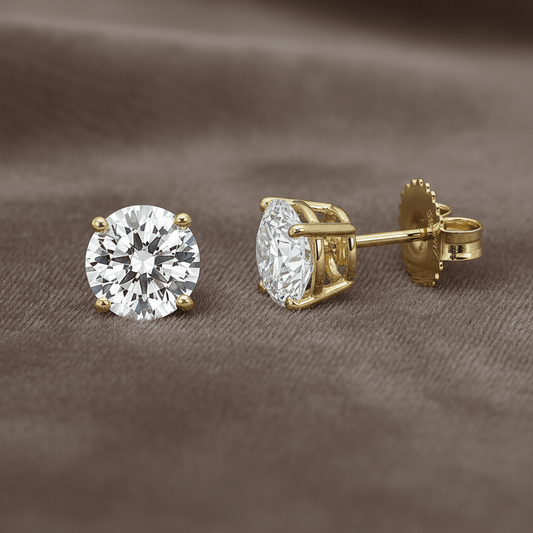 Lab Grown Diamond Studs EARR10298~14K Yellow Gold