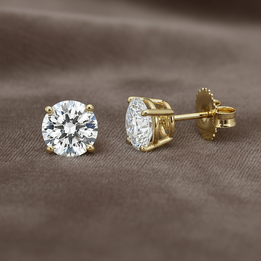 Lab Grown Diamond Studs EARR10298~14K Yellow Gold