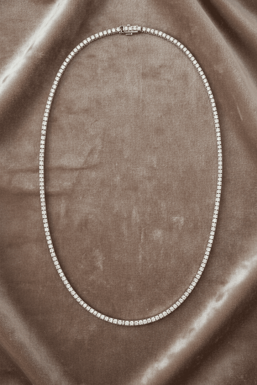 Lab Grown Diamond Necklace NECK1120 ~ 7 carats 14K White Gold