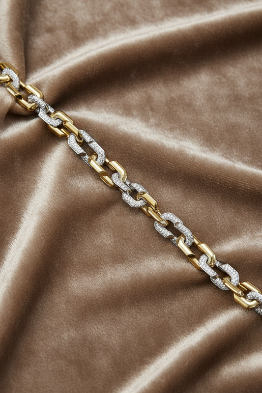 Lumière Pavé Link Bracelet~ 18K Yellow Gold 4.71 carats