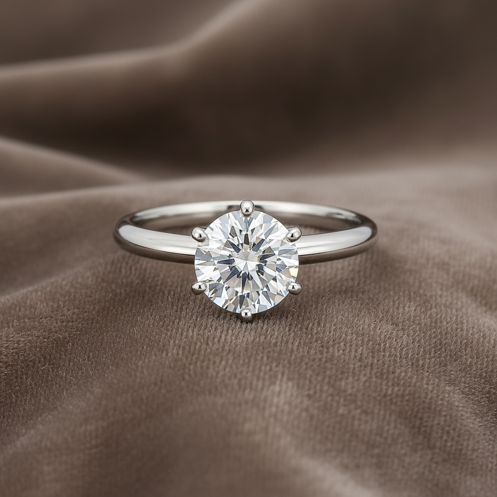 ENGR10063 Solitaire Round Cut Diamond Engagement Ring ~ 2.00 carats Platinum