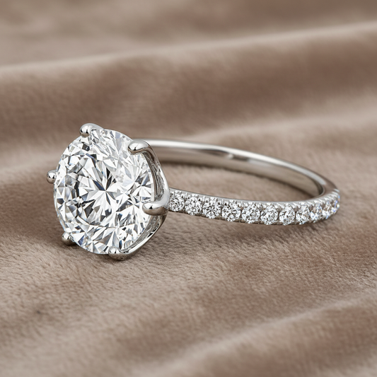 "ENGR02916" Six Prong Solitaire Diamond Engament Ring