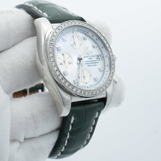 Breitling Chronomat 38mm Steel MOP Diamond Dial A1331053/A776"