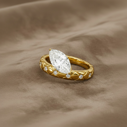 Lab Grown Diamond Ring RING1113~ 2.10 carats 18K Yellow Gold
