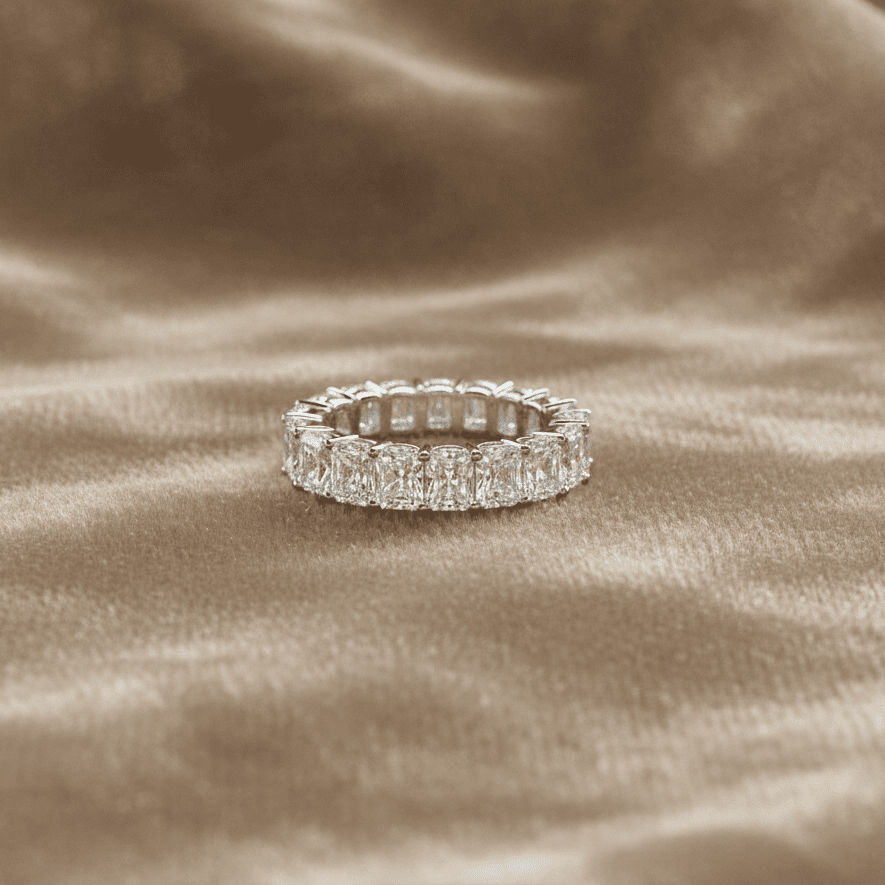 4.86 carat Lab Grown Diamonds 9074688 ~ Radiant Cut Eternity Band
