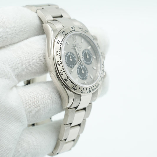 Rolex Cosmograph Daytona 40mm White Gold Silver Dial 116509