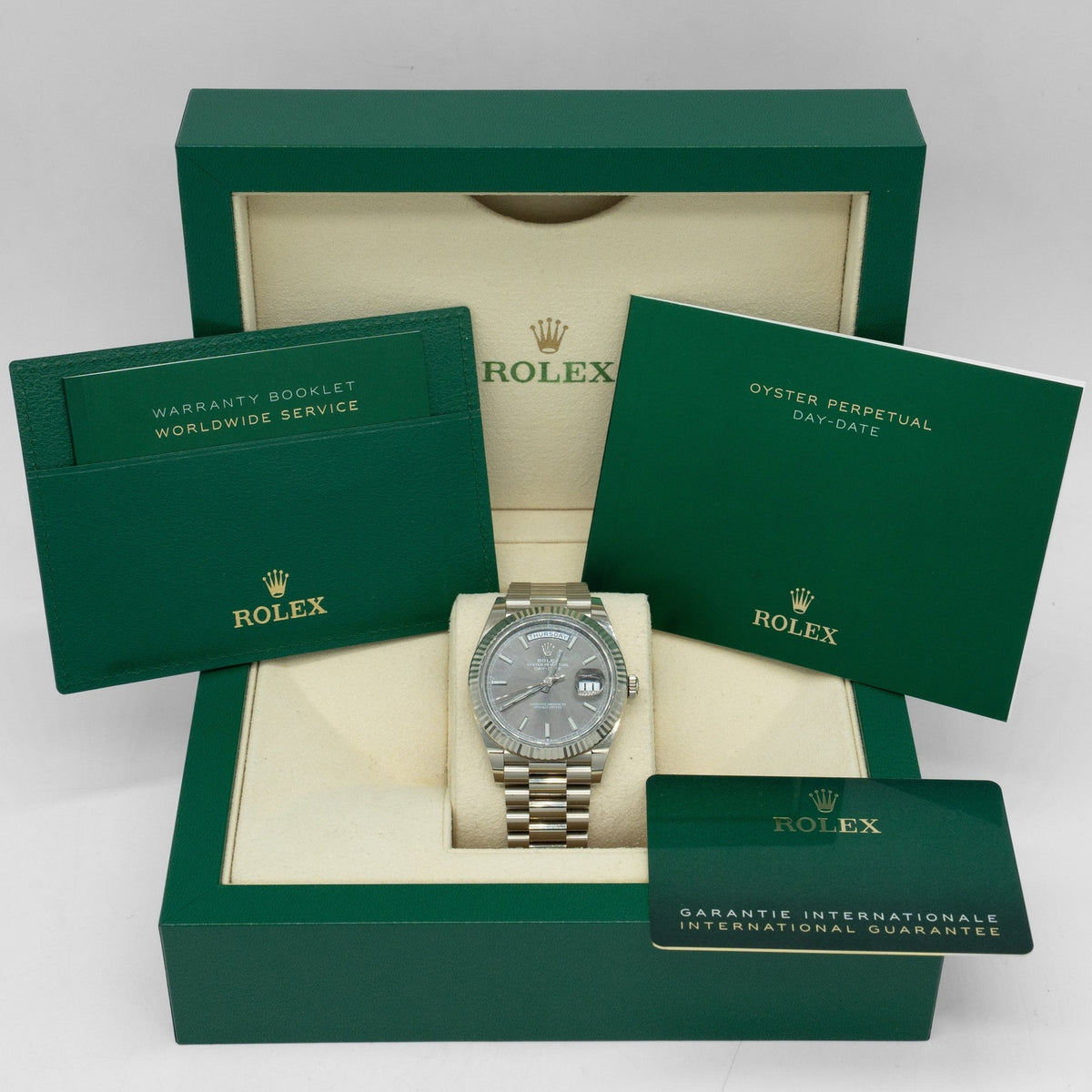 Rolex Day Date 40 18K White Gold 228239 B&P 2022