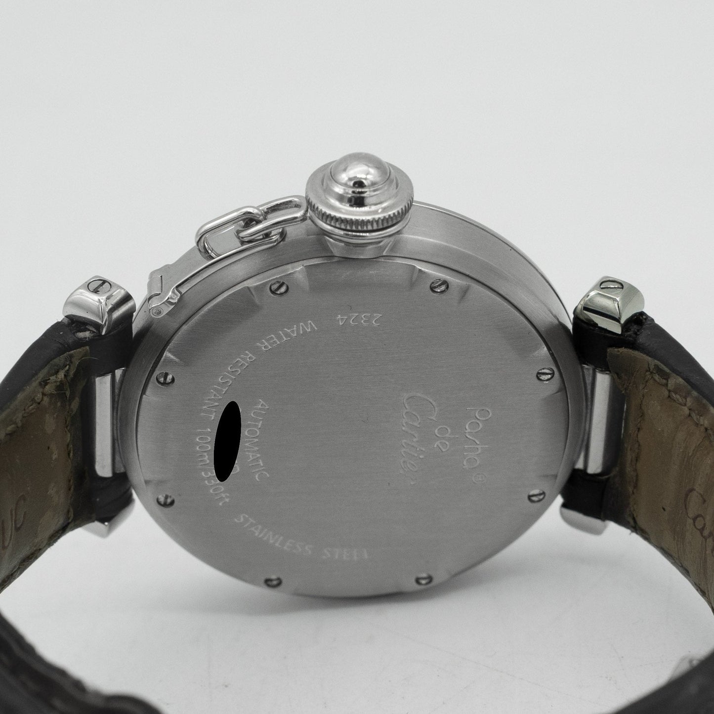 Pasha De Cartier Unisex Automatic Watch 2324 Black Dial Deployment Buckle