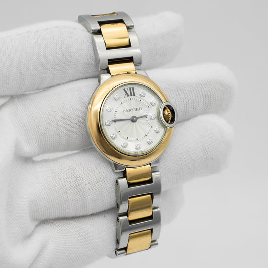 Cartier Ballon Bleu Combination W3BB0005 Silver Dial Rose Gold