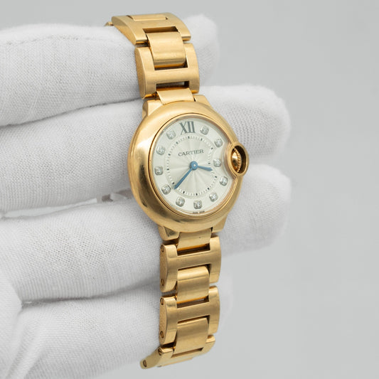 Cartier Ballon Bleu 28mm 18k Rose Gold Ladies Quartz Watch W69002Z2 3007