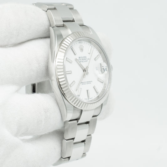 Rolex Datejust White Dial 126334 Fluted Bezel Oyster Bracelet 41MM