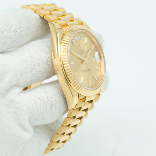 Rolex Day-Date 228238 President Champagne Solid 18k Yellow Gold