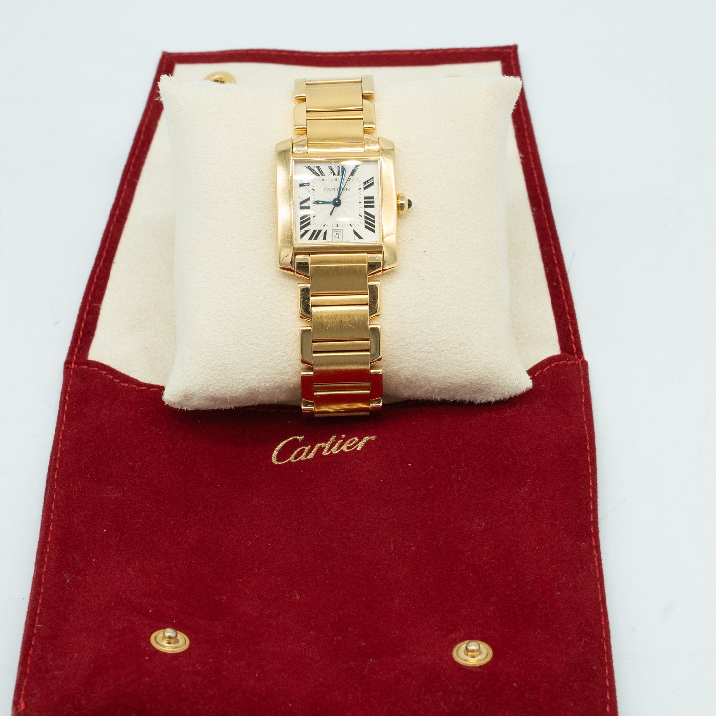 Cartier Tank Francaise 1840 Yellow Gold Ladies Watch White Dial