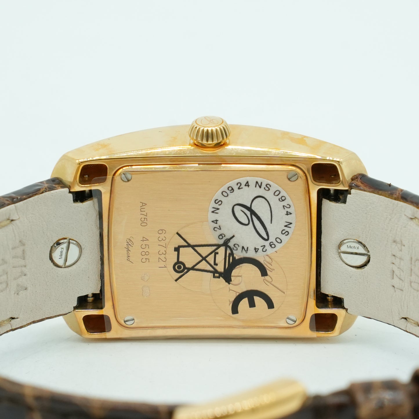 Chopard La Strada 18k Rose Gold Leather Quartz Silver Ladies Watch 419255-5001