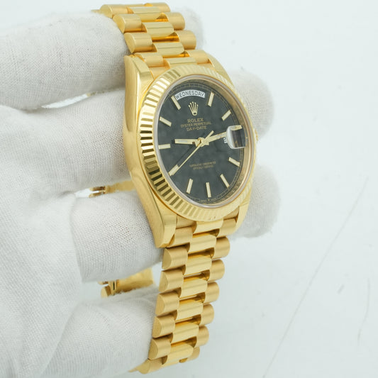 Rolex Day-Date 40 President 228238 Black Stick Yellow Gold