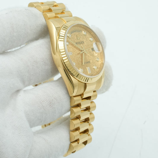 Rolex Day-Date 36mm 118238 Yellow Shell Computer/Diamond