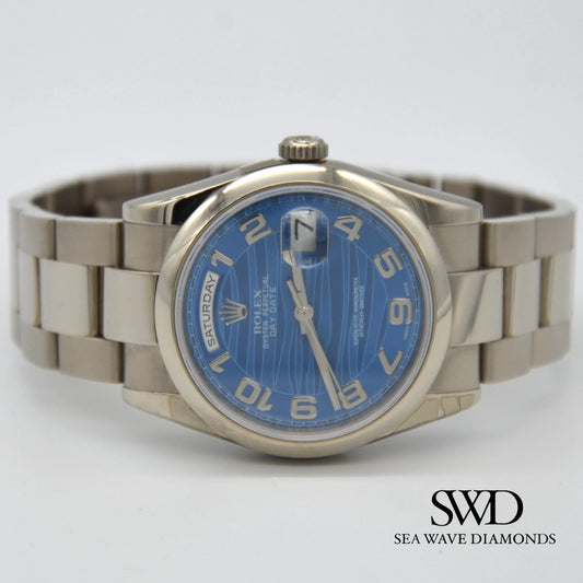Rolex Day-Date 36 Blue Wave Dial 118209