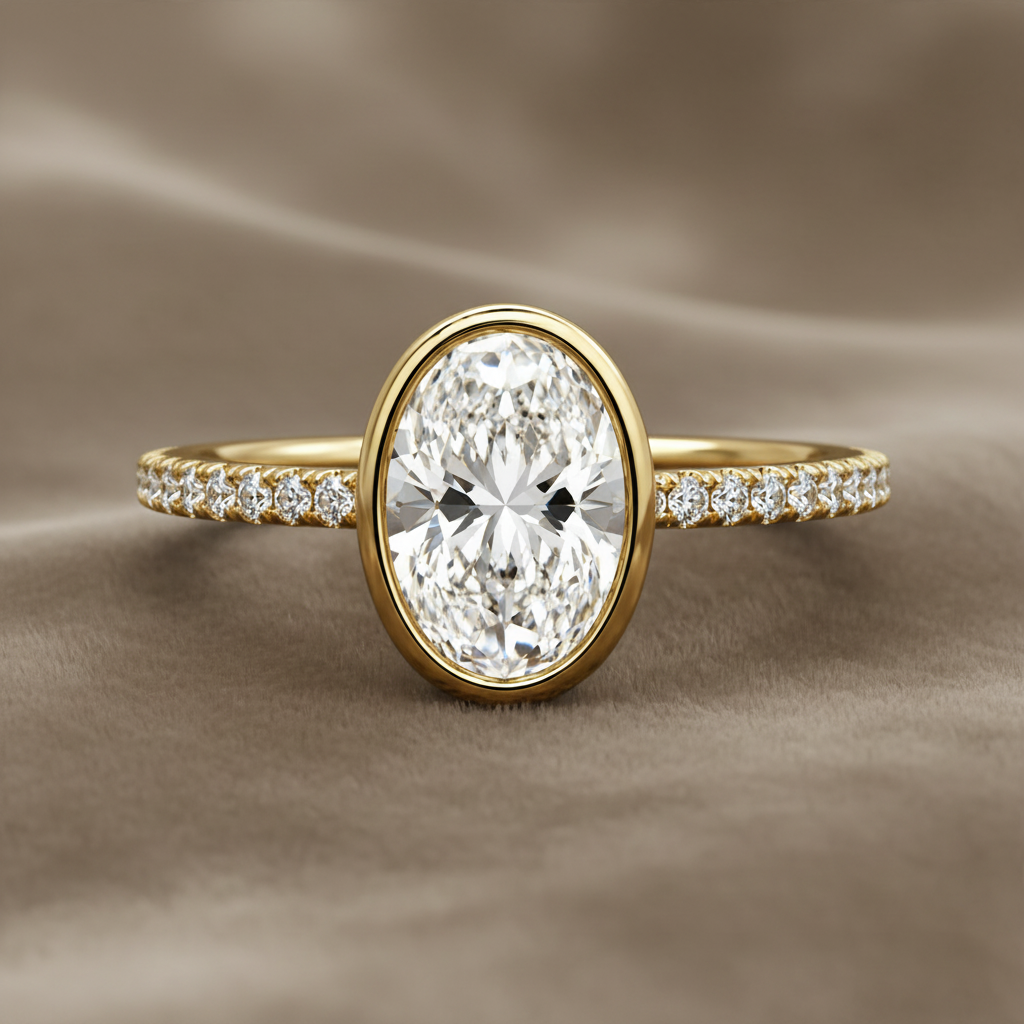Lab Grown Diamond ENGR1112~ 2.10 carats 14K Yellow Gold