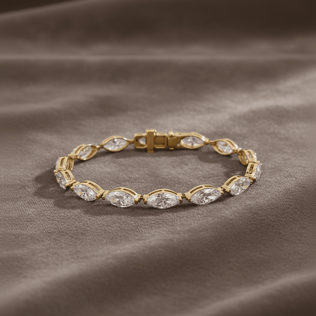 Lab Diamond Tennis Bracelet ~ BRAC10220 Marquise Cut