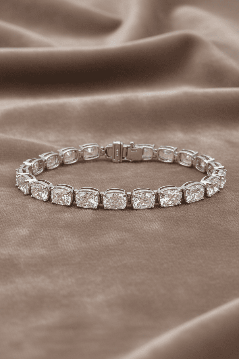 Lab Grown Diamond Tennis Bracelet ~ BRAC10226 Cushion Cut