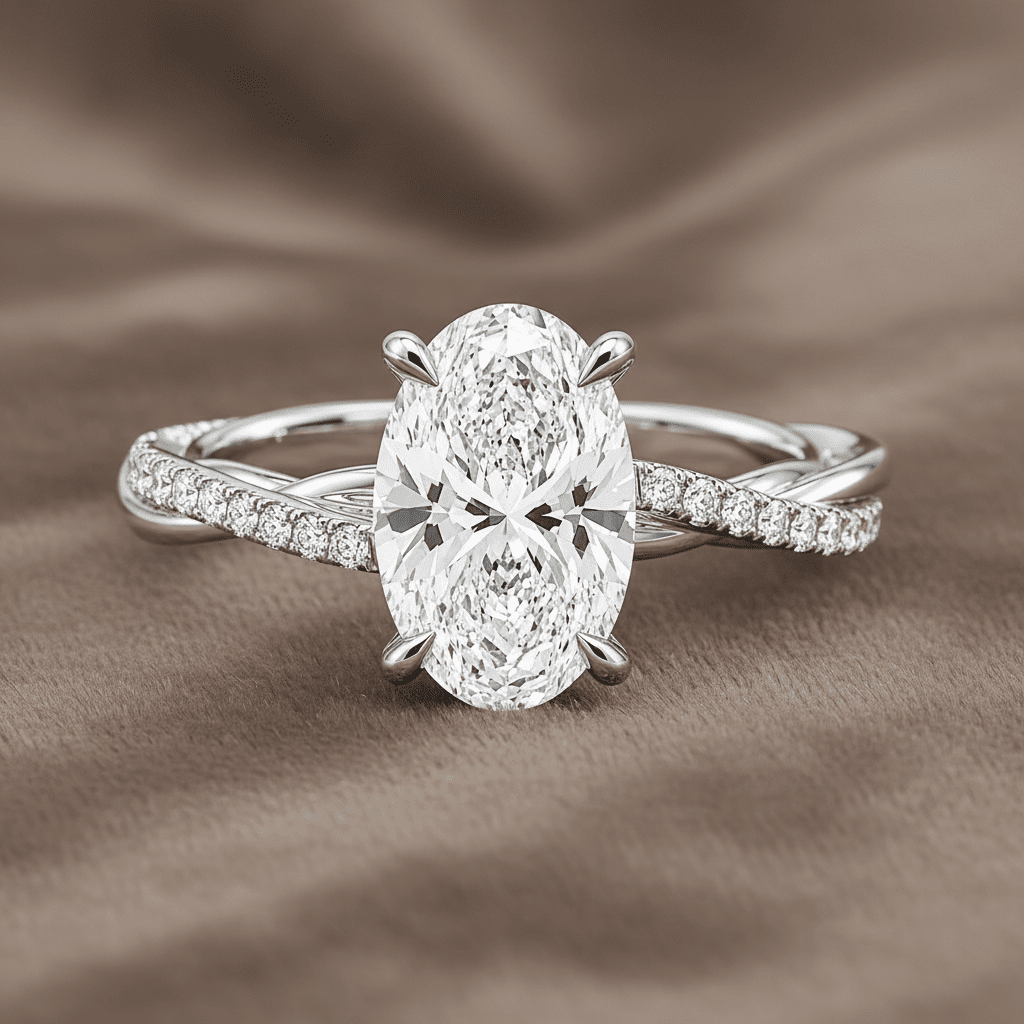 Lab Grown Diamond ENGR1107~ 4.09 carats Platinum