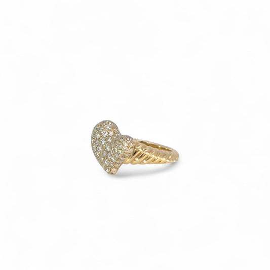18K Yellow & Diamond Pinky Ring