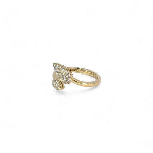 18K Yellow Gold & Diamond Open Band Ring