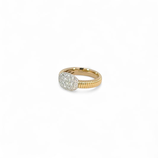 18K Yellow Gold & Diamond Pinky Ring