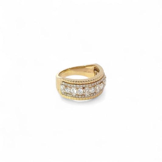 18K Yellow Gold & Mixed Diamond Ring