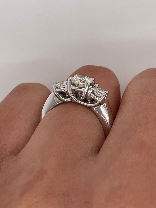 1.25 Carat Round Diamond Three Stone Engagement Ring