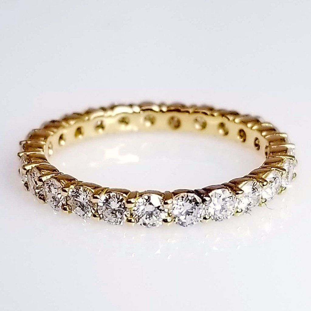 "ETNBD01843" Rose Gold Shared Prong Diamond Ring in 18K Rose Gold