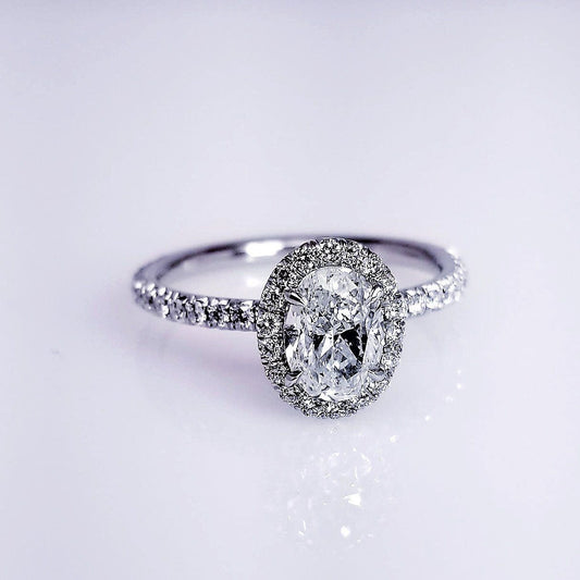 "ENGR03159" Platinum Oval Engagement Ring