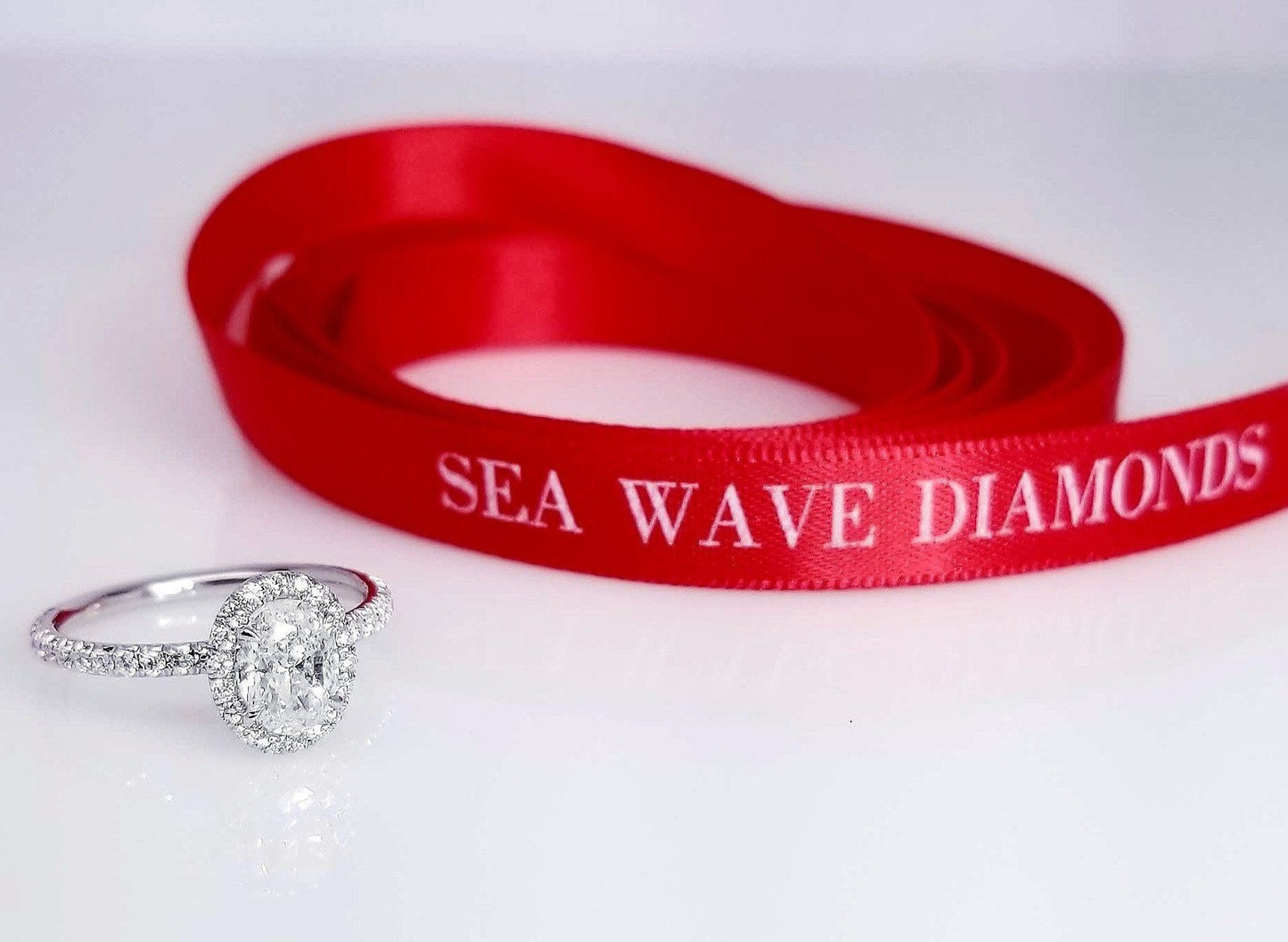 "ENGR03159" Platinum Oval Engagement Ring
