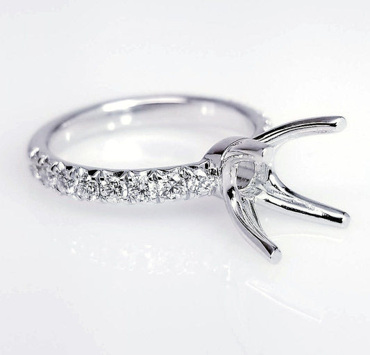 "ENGR03038" Cut Down Pave Diamond Engagement Ring Setting