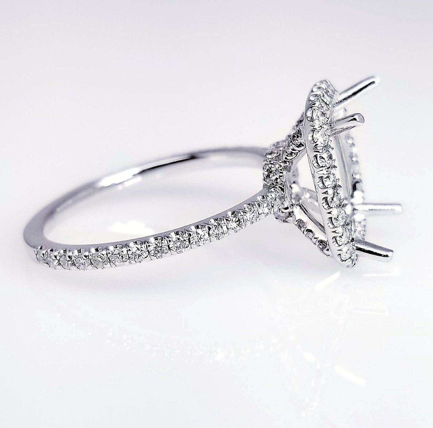 "ENGR03170" Delicate Diamond Halo Engagement Ring Setting