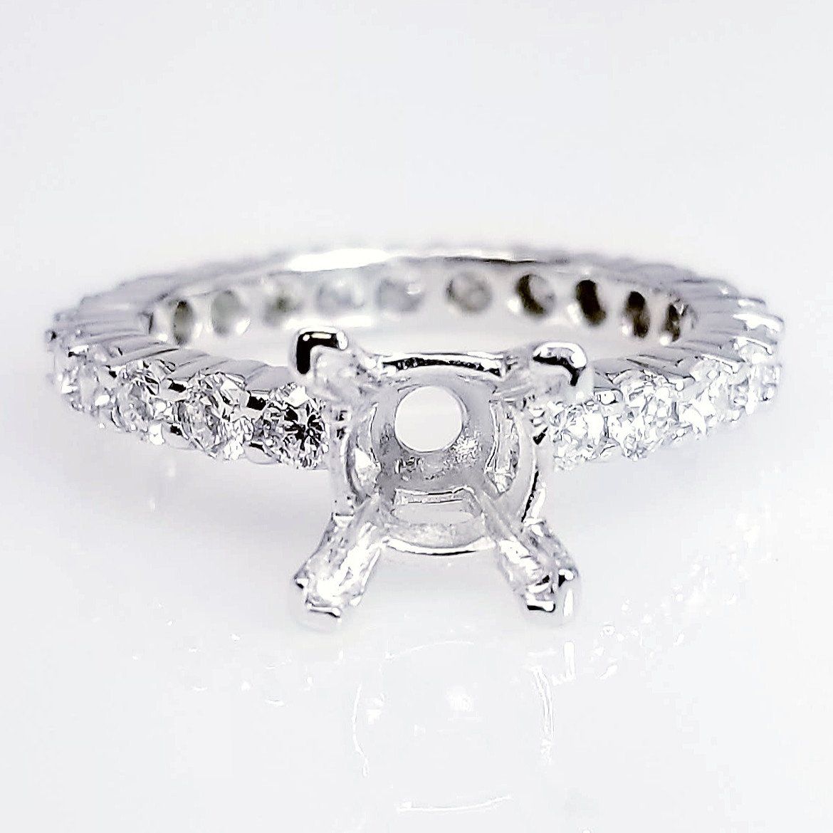 "ENGR02885" Shared Prong Diamond Engagement Ring Setting For A Square Diamond