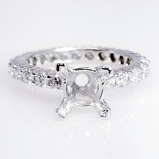 "ENGR02885" Shared Prong Diamond Engagement Ring Setting For A Square Diamond