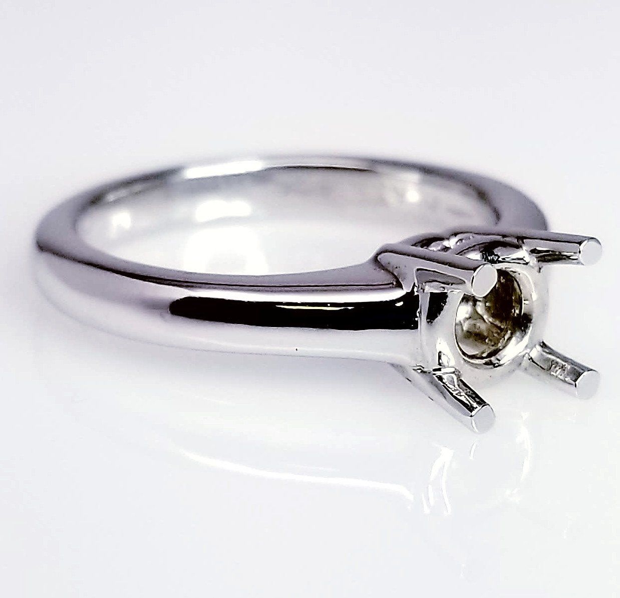 Solid Four Prong Diamond Engagement Ring Setting