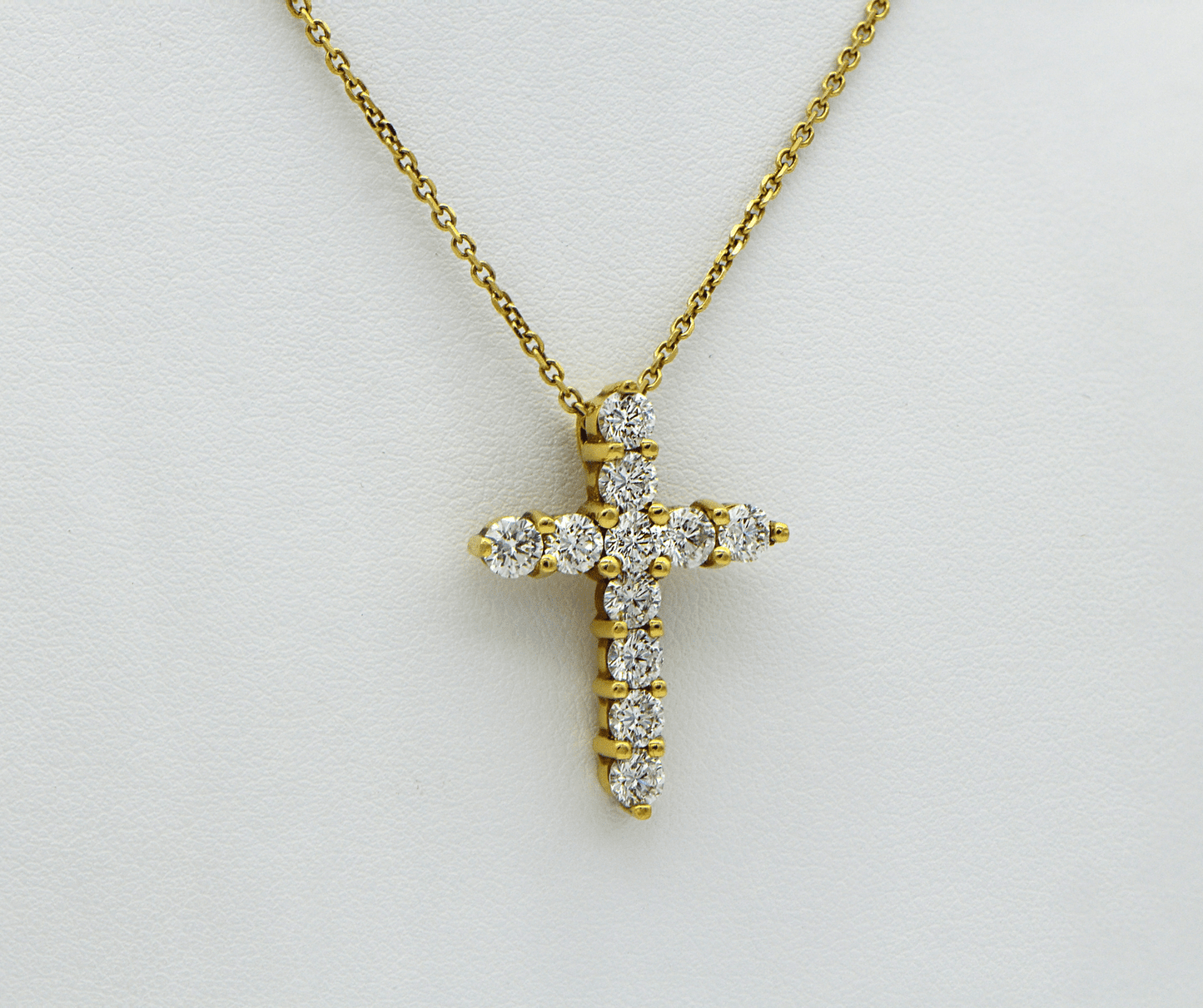 "PEND01313" 2.64CT Diamond Cross Pendant in Yellow Gold