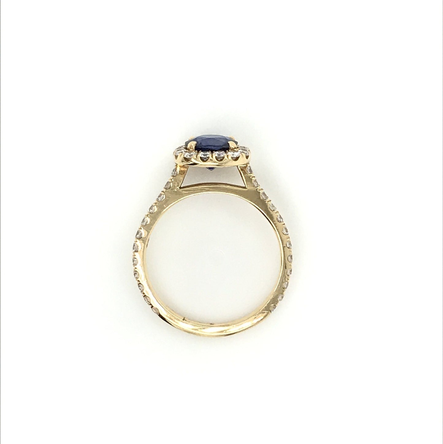"ENGR02776" 2.18 Total Carat Sapphire Diamond Engagement Ring