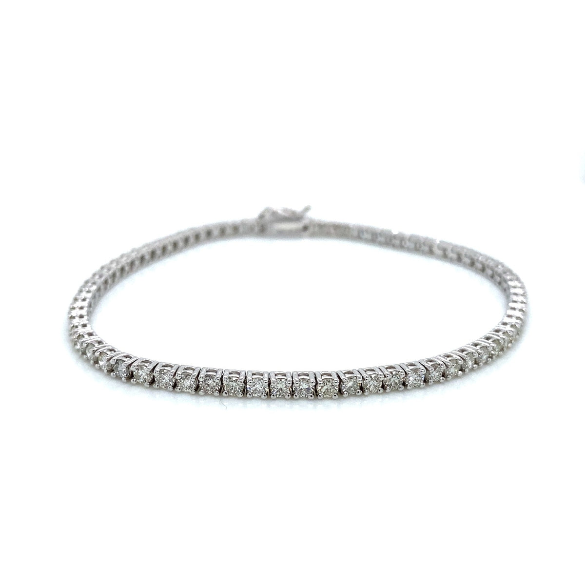 "BRAC01448" 3.45 Carat Round Diamond Tennis Bracelet in 14K White Gold 7 Inch Length