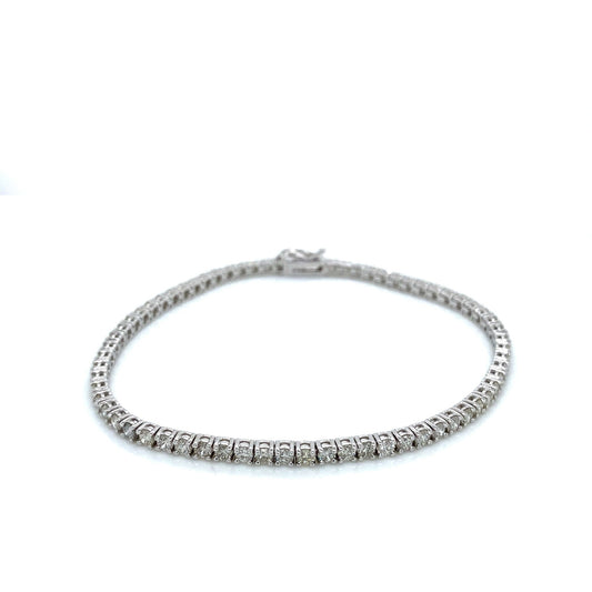 "BRAC01448" 3.45 Carat Round Diamond Tennis Bracelet in 14K White Gold 7 Inch Length