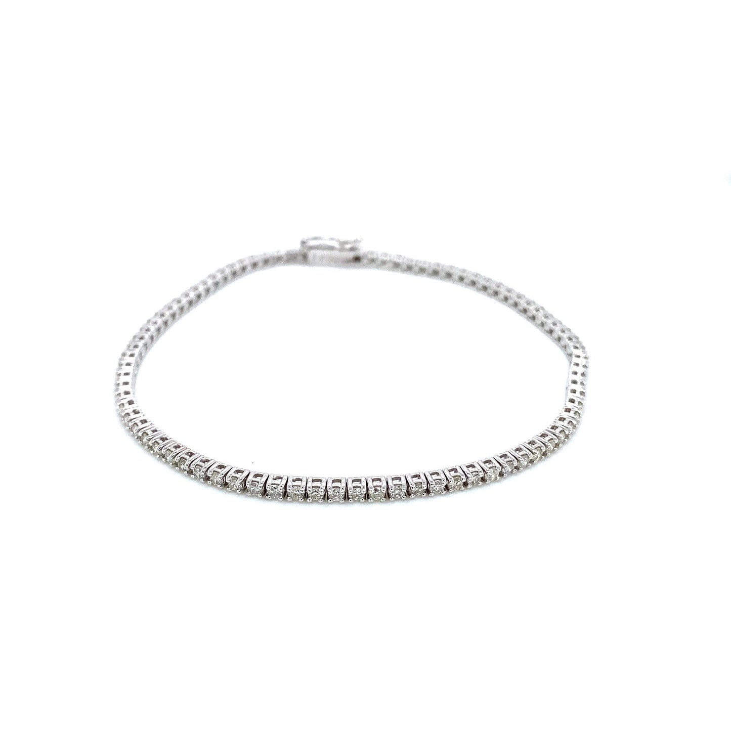 "BRAC01446" 1.72 Carat Round Diamond Tennis Bracelet in 14K White Gold 7 Inch Length